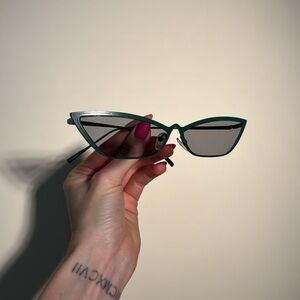 ASOS Green Micro Cat Eye Metal Frames